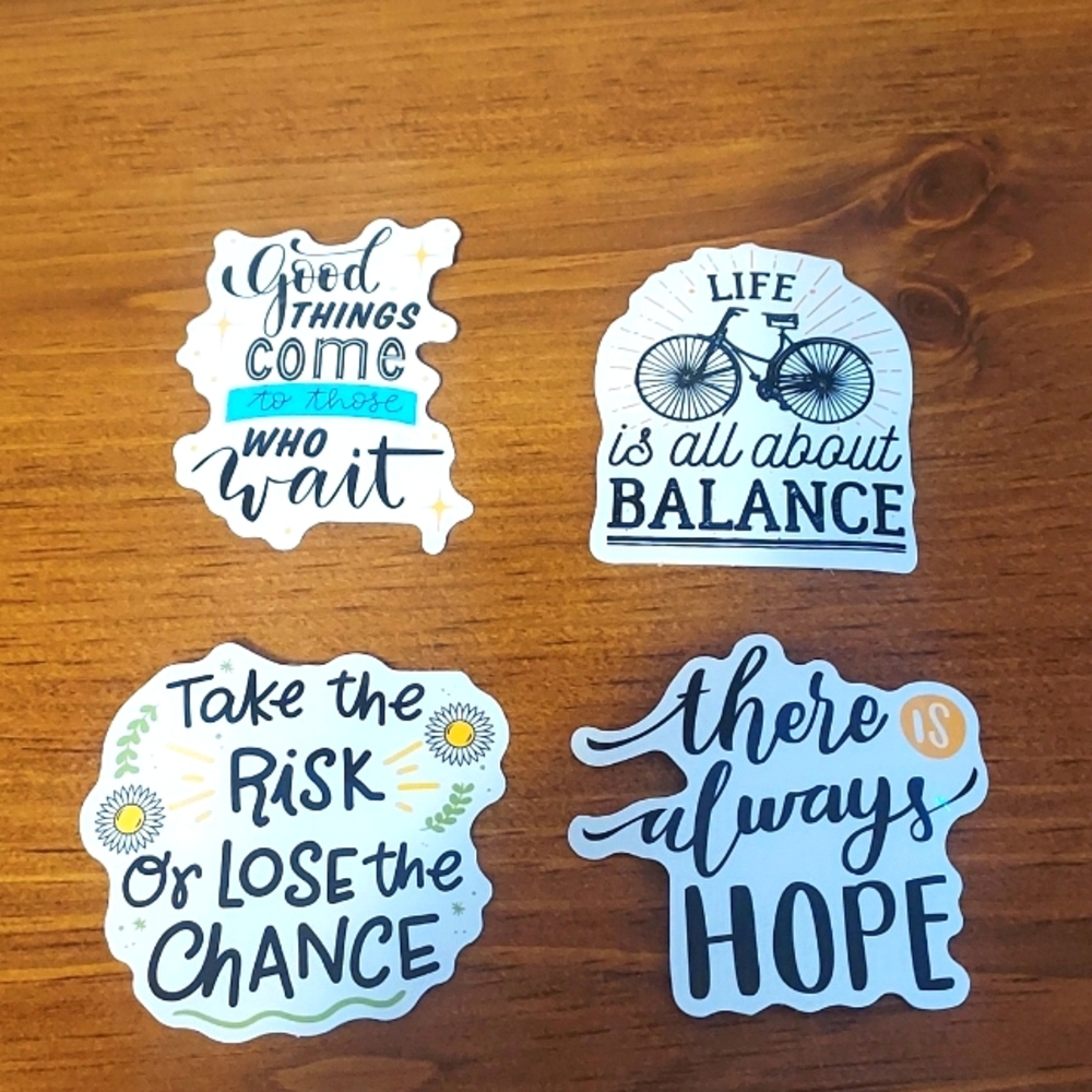 Inspirational water bottle stickers